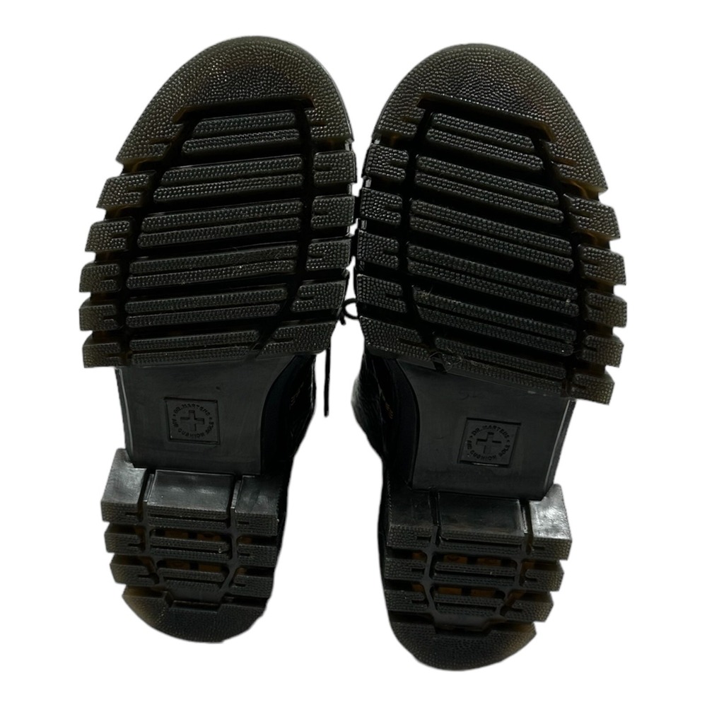 Dr. Martens x Marc Jacobs Audrick 8-Eye Croc Embossed Platform Boots Black 9 - Picture 8 of 9